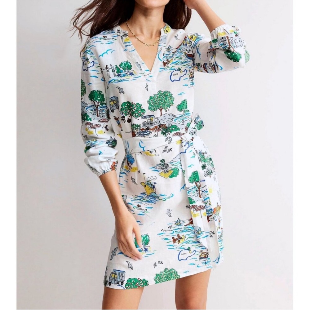 Boden Cleo Linen dress, NWT in Amalfi Coast pattern